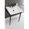 Fauceture KVPB25227W8MB 25-Inch Console Sink with Brass Legs (8-Inch, 3 Hole), White/Matte Black KVPB25227W8MB - alternate 2